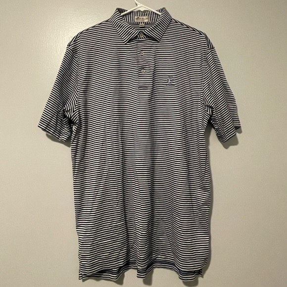 (3/$20) Peter Millar Crown Ease men’s‎ large blue cotton polo EUC - Picture 1 of 4